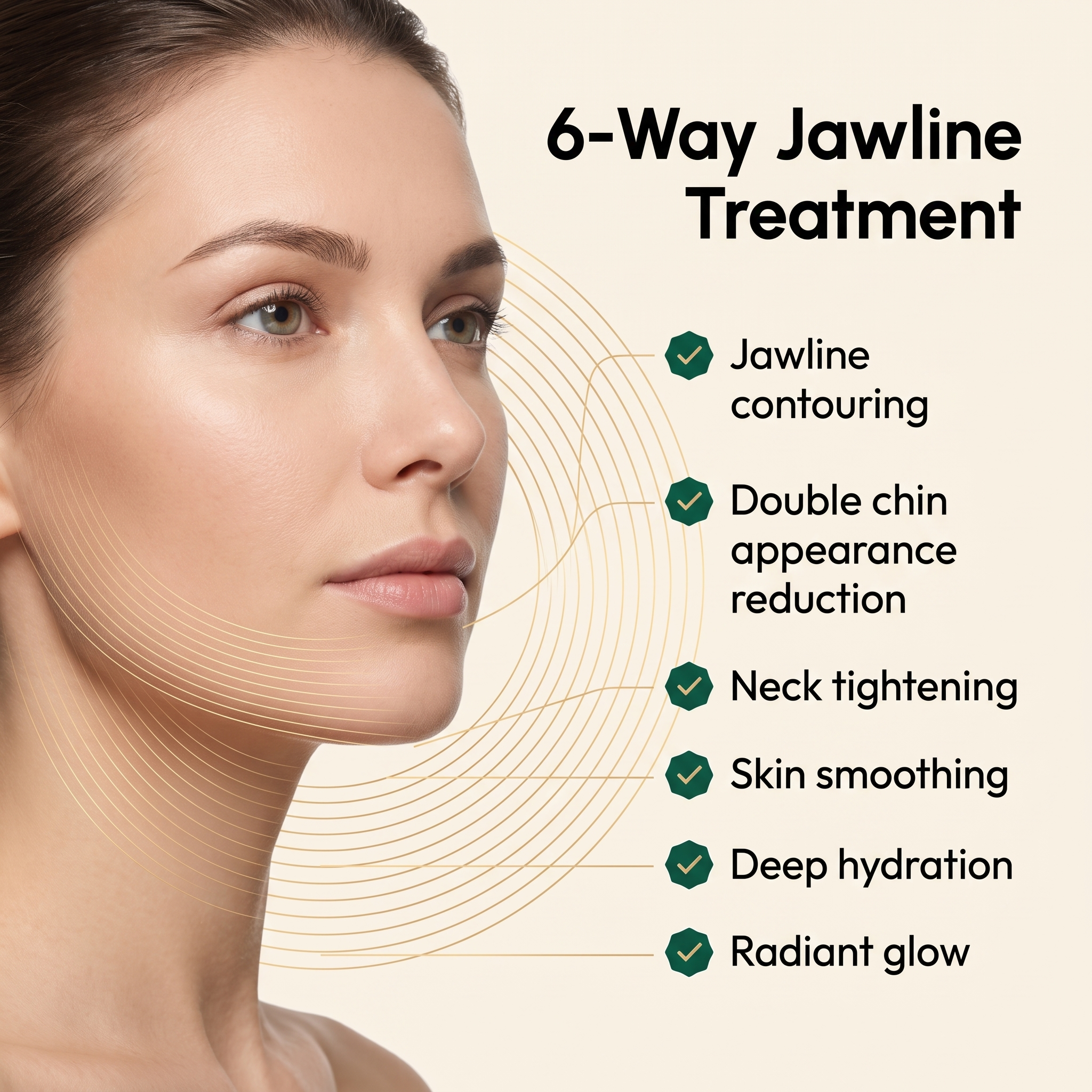6-way jawline treatment diagram