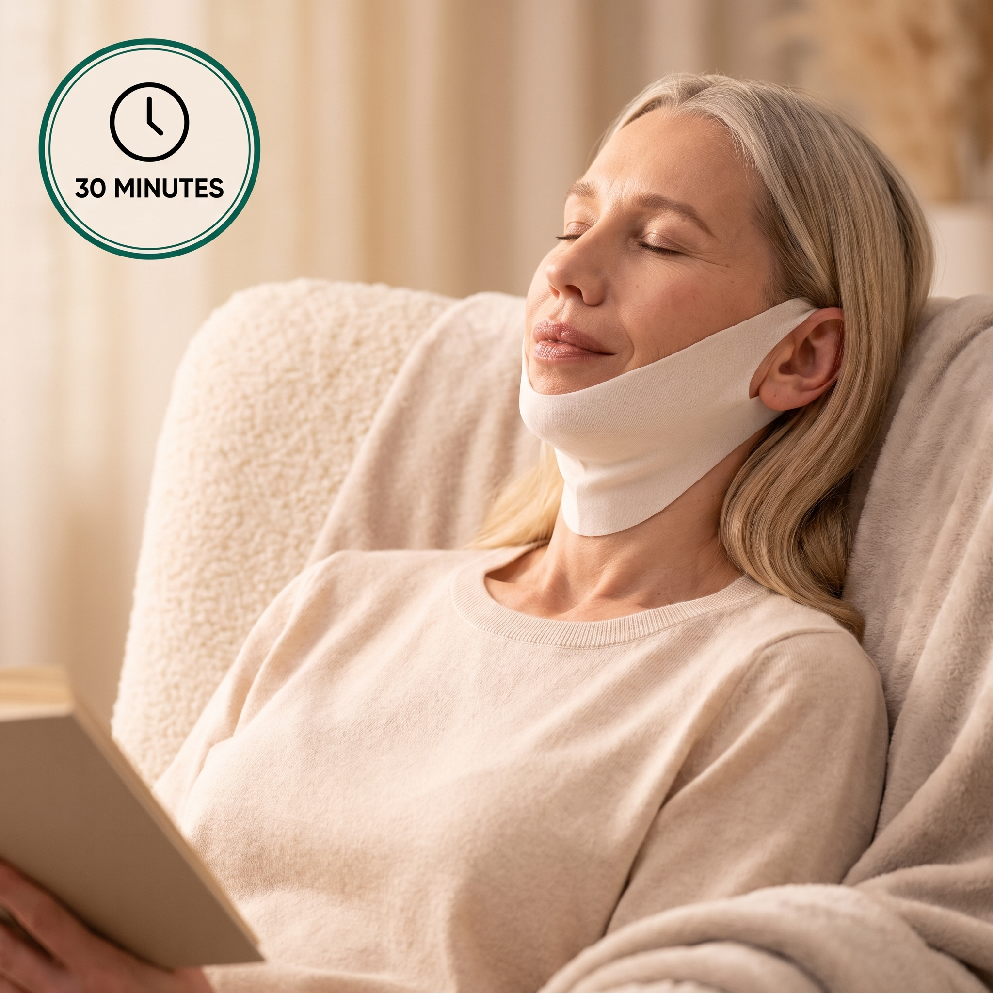 Relaxing while wearing the mask