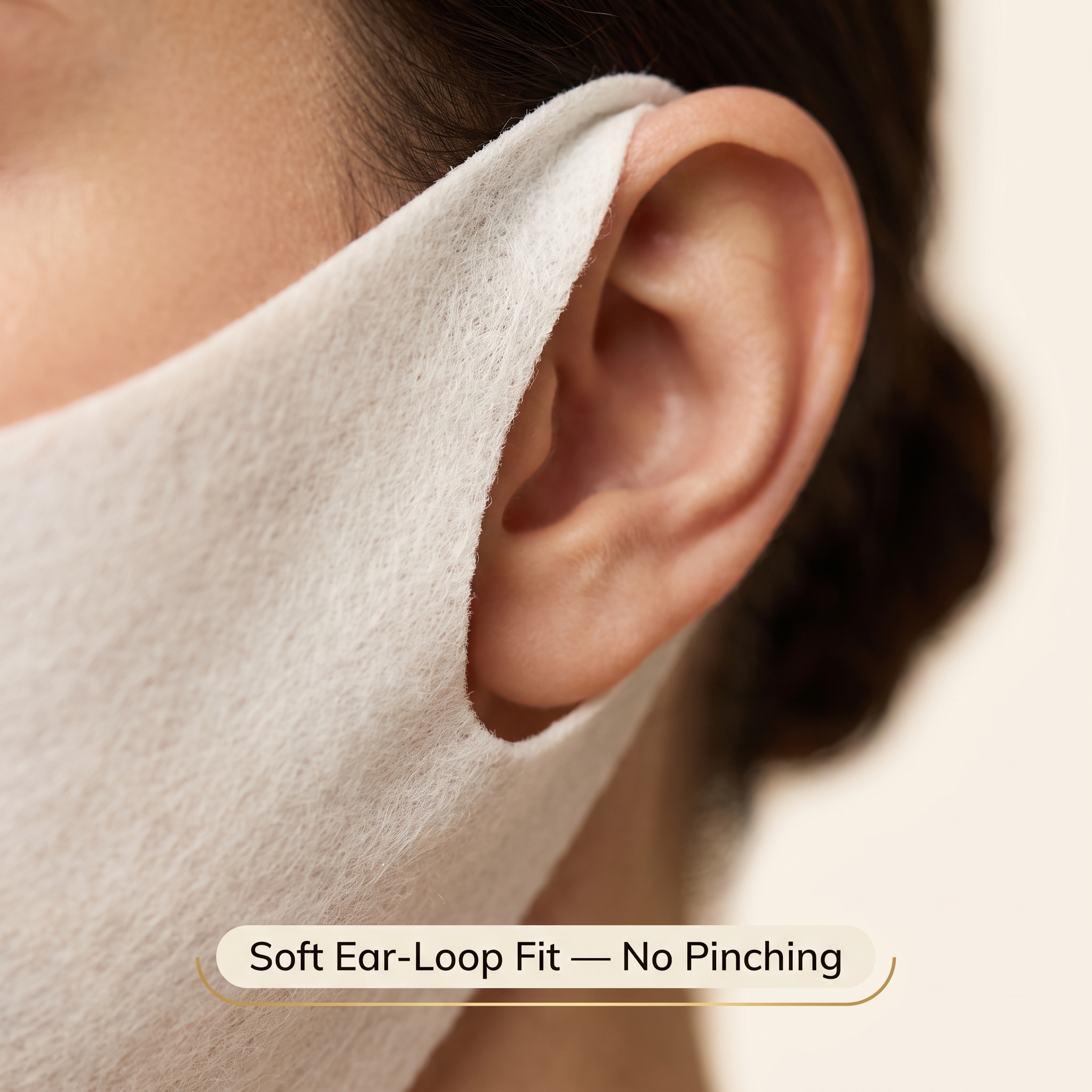 Soft ear-loop fit close-up