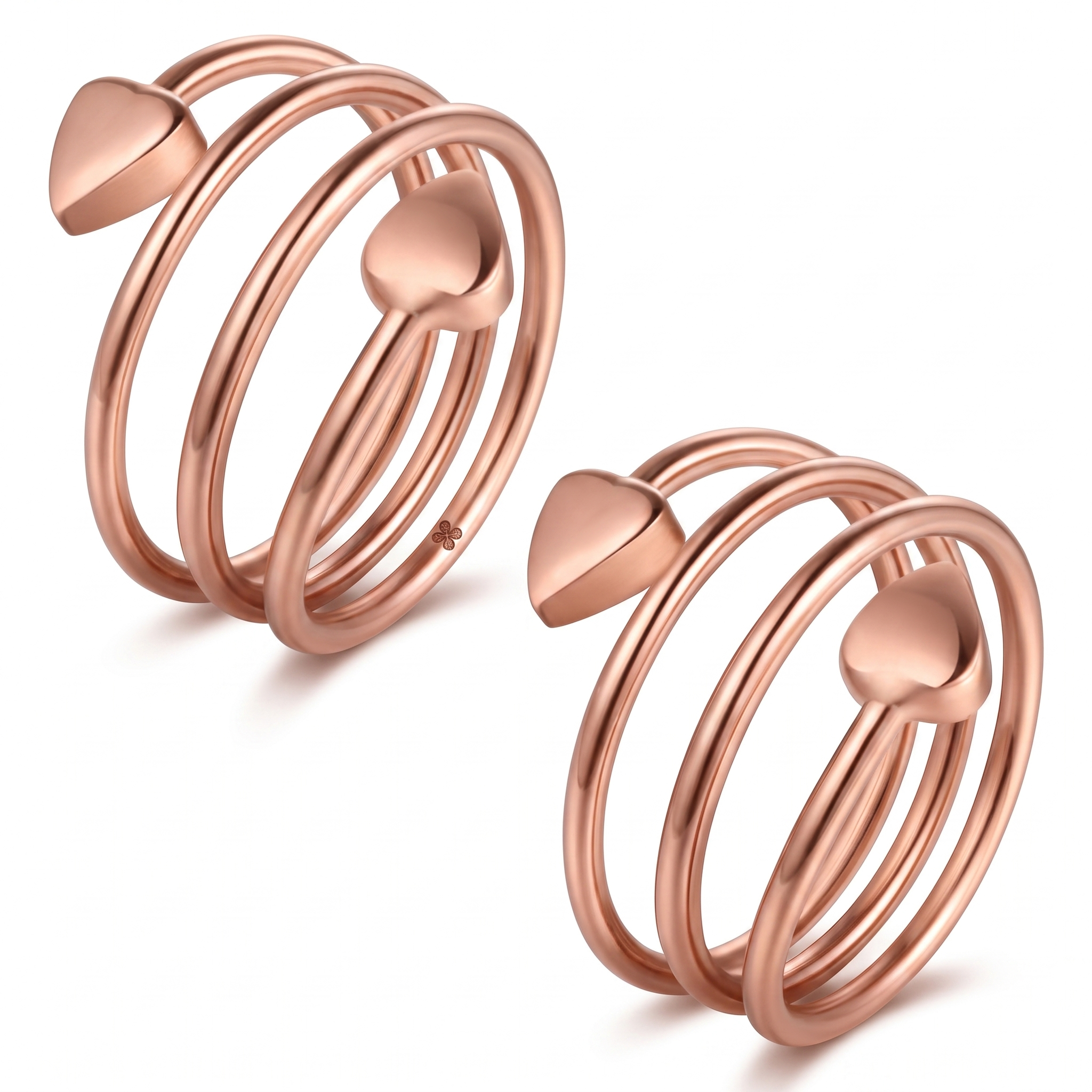 CopperBloom wire-wrap copper ring duo