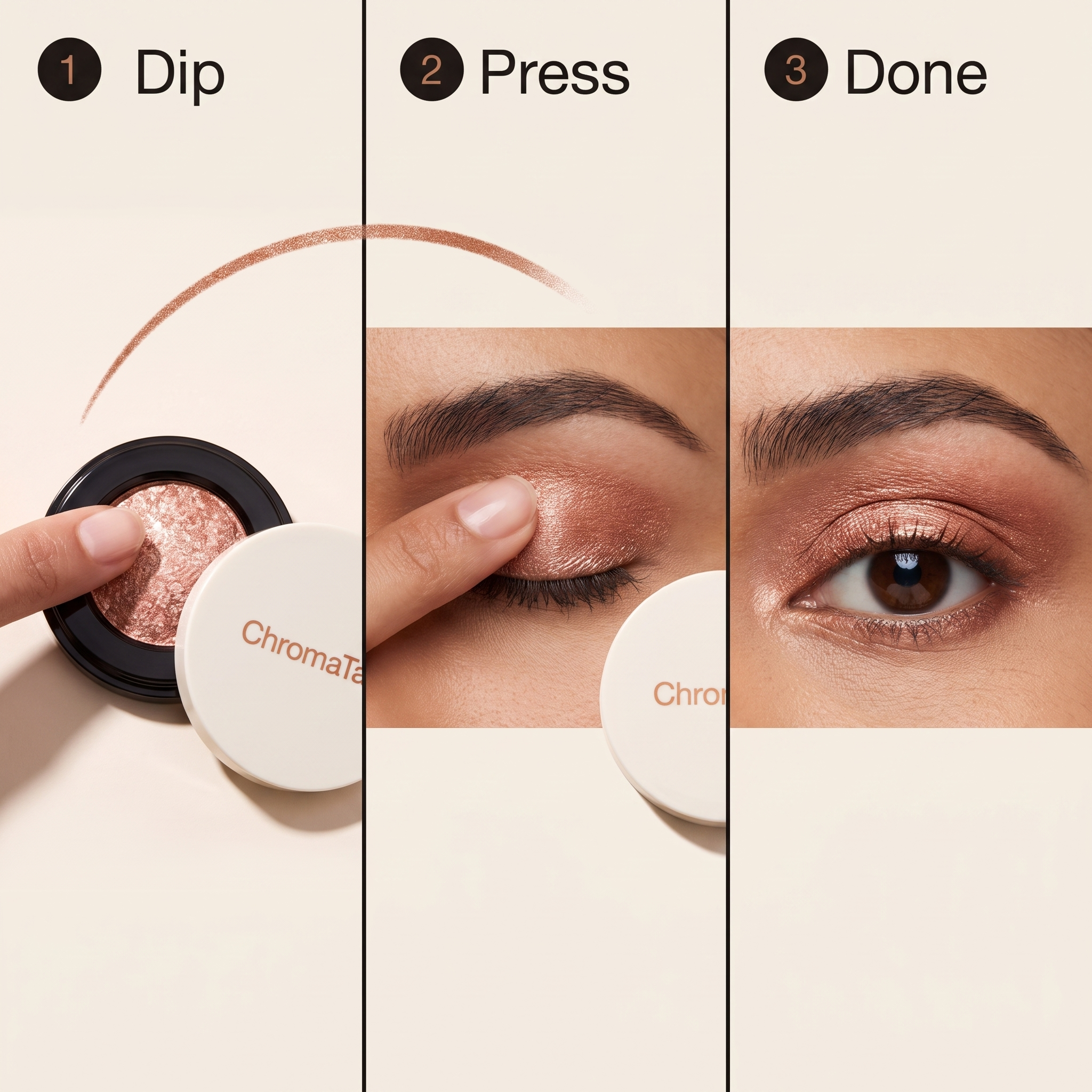 Three step guide: dip, press, done