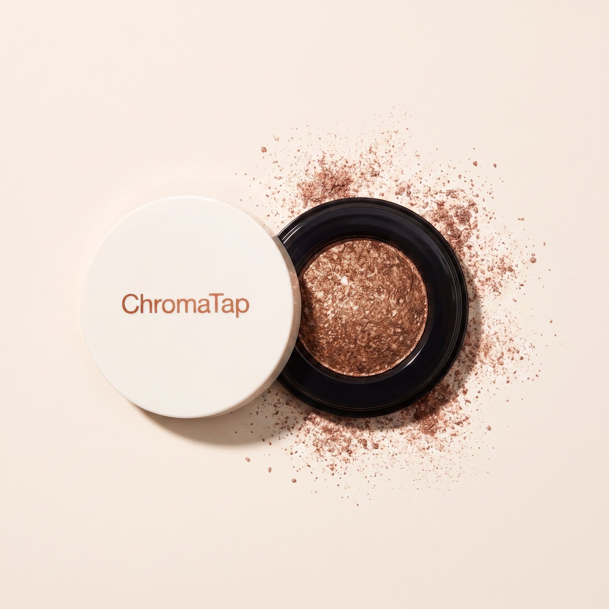 ChromaTap compact closed and open, flat lay