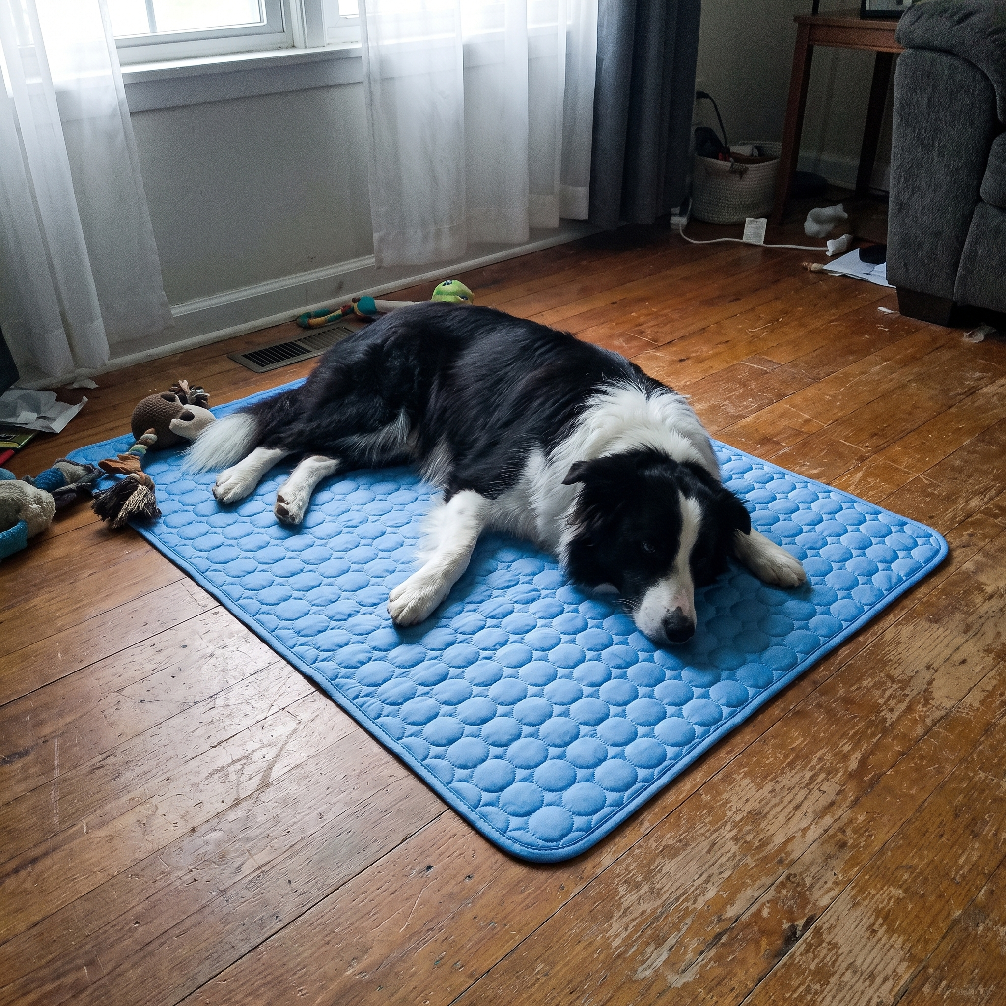 Dog relaxing on the Frostnose cooling mat