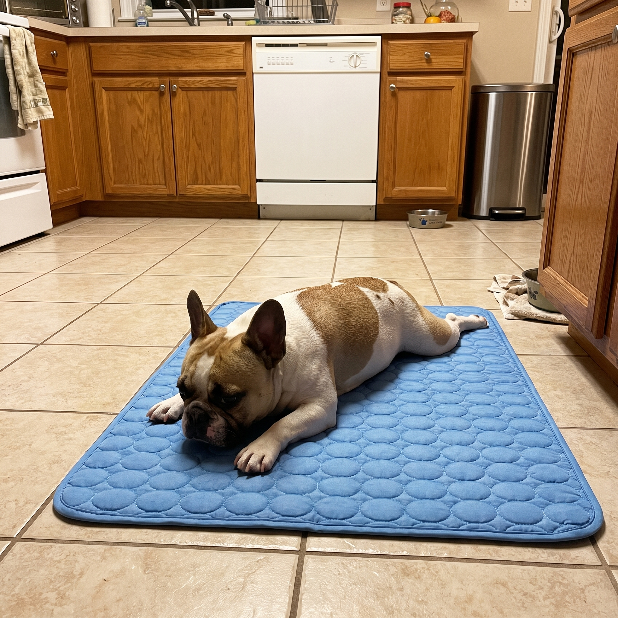 Dog relaxing on the Frostnose cooling mat