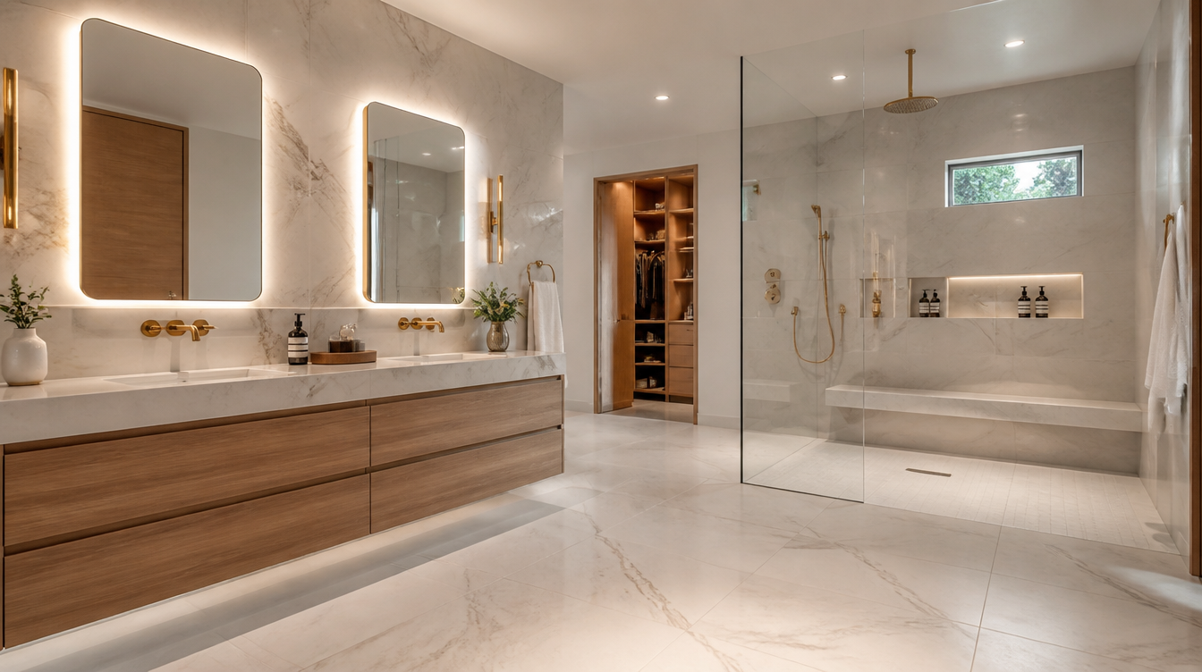 Marble gold bathroom