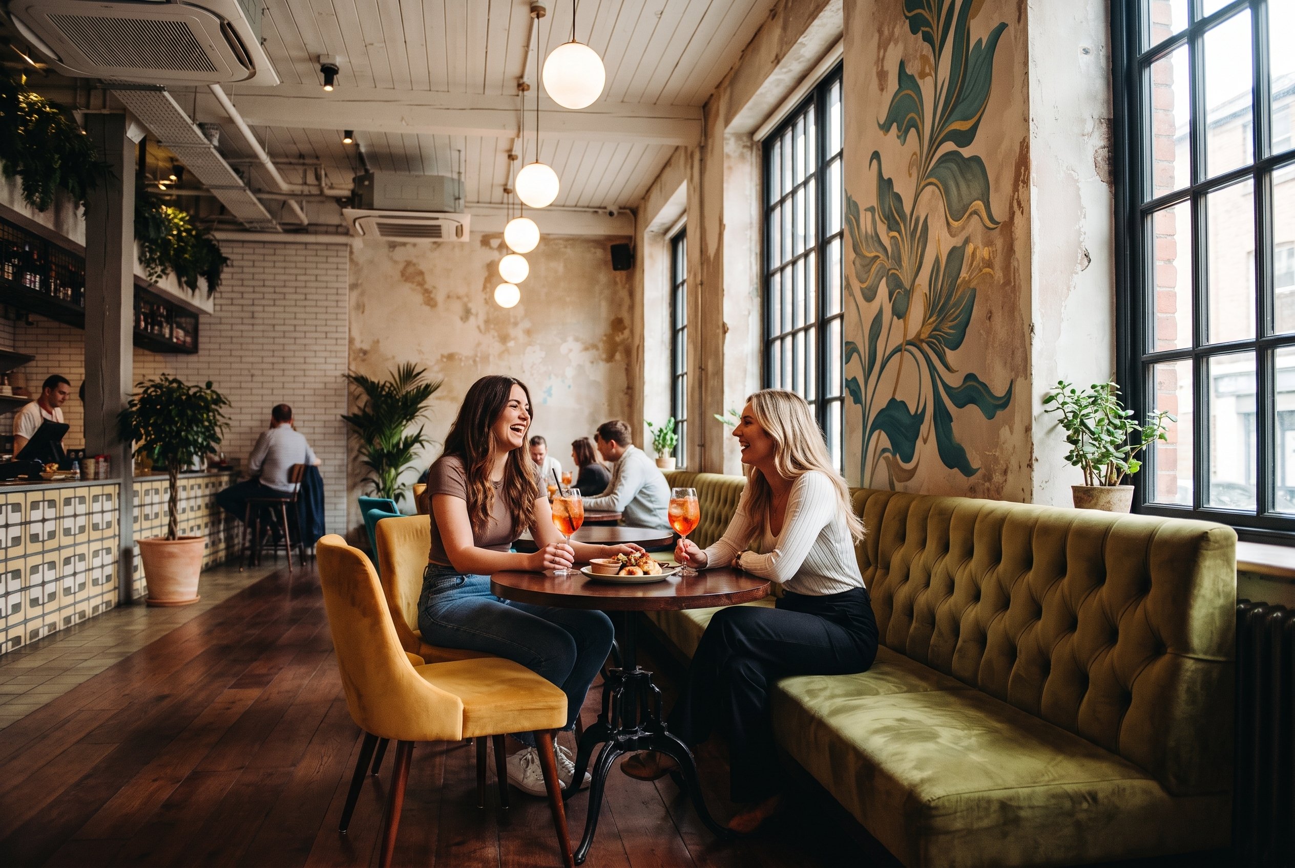 Neighbors catching happy hour at Green Goat Caf&eacute; Bar