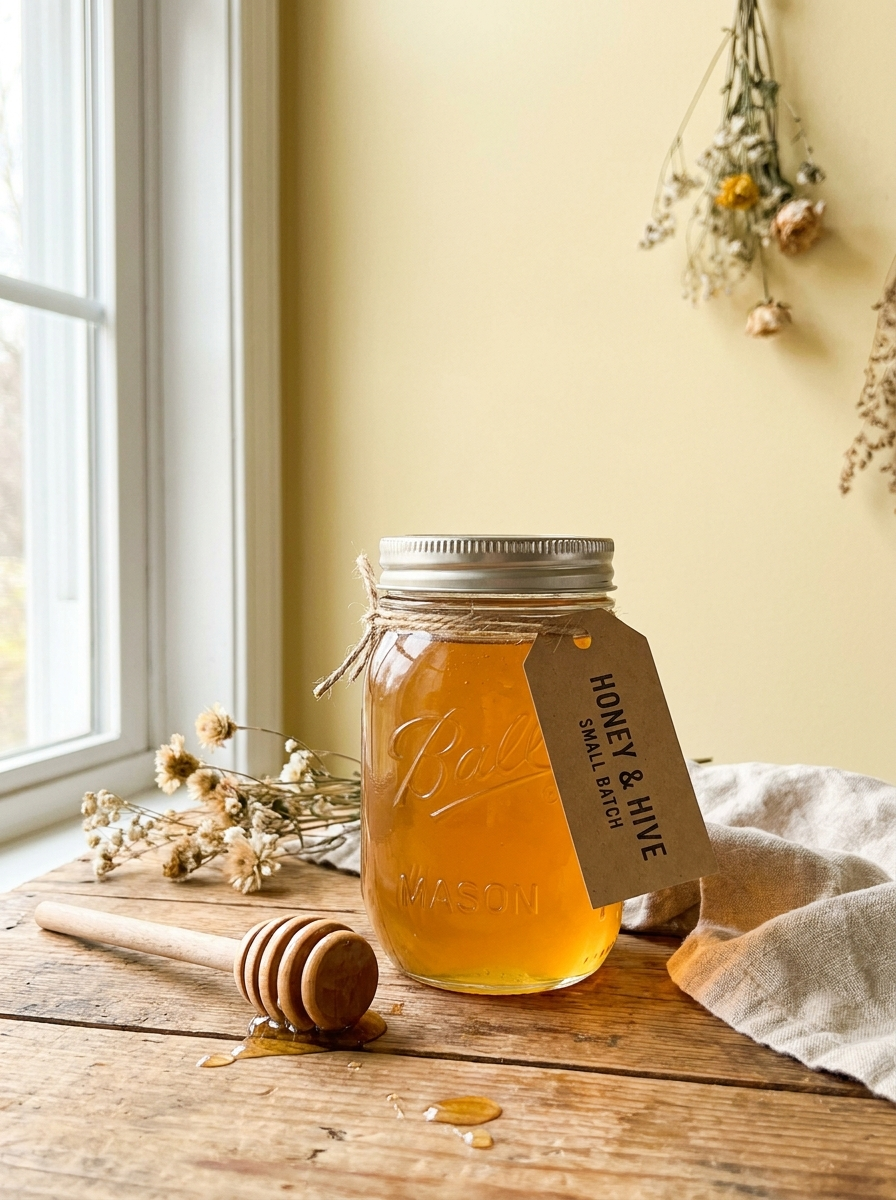 Classic raw honey jar