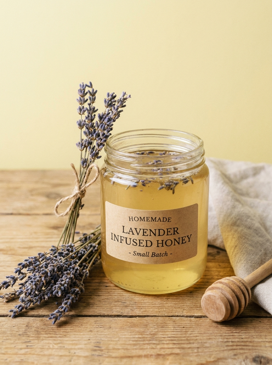 Lavender infused honey jar