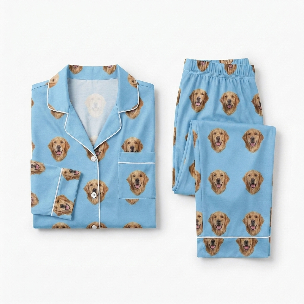 The Jammies flat-lay in light blue