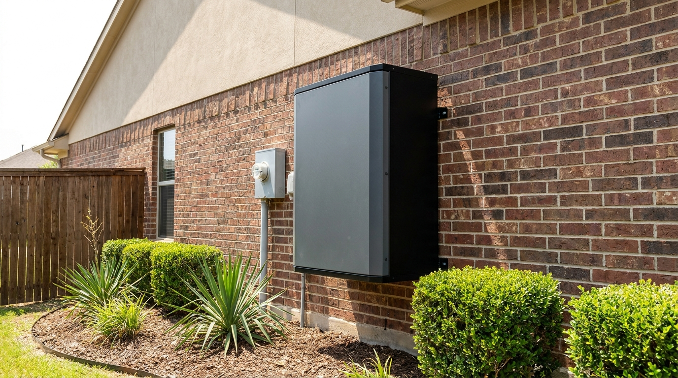 Duracell 40 kW battery on an exterior wall