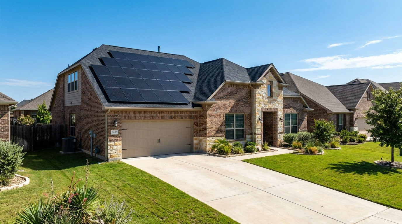 Solar panels on a Texas roof