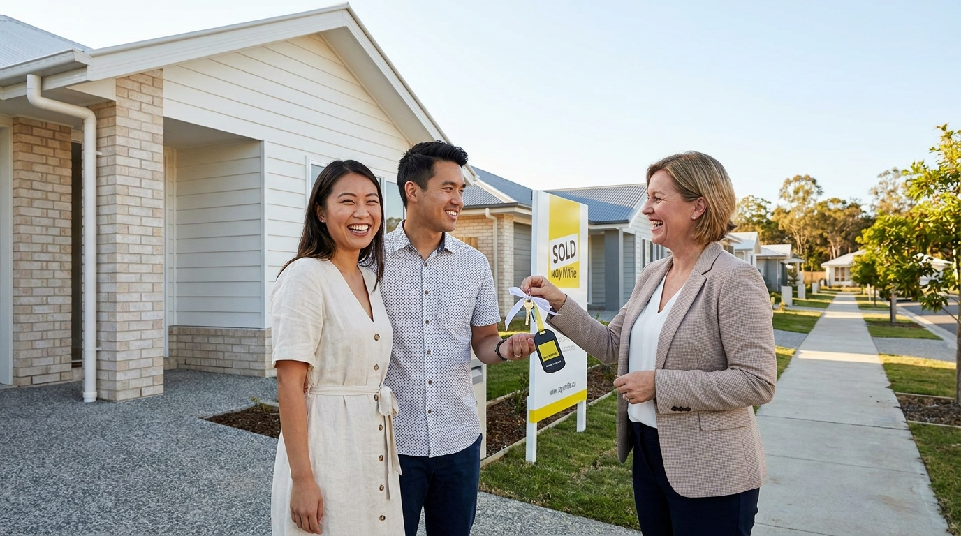 새집 열쇠를 받는 First Home Buyer 부부