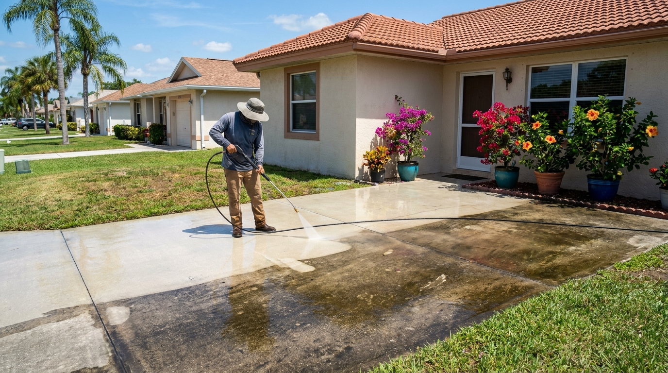 Lavado a presión de una casa en Poinciana, Florida