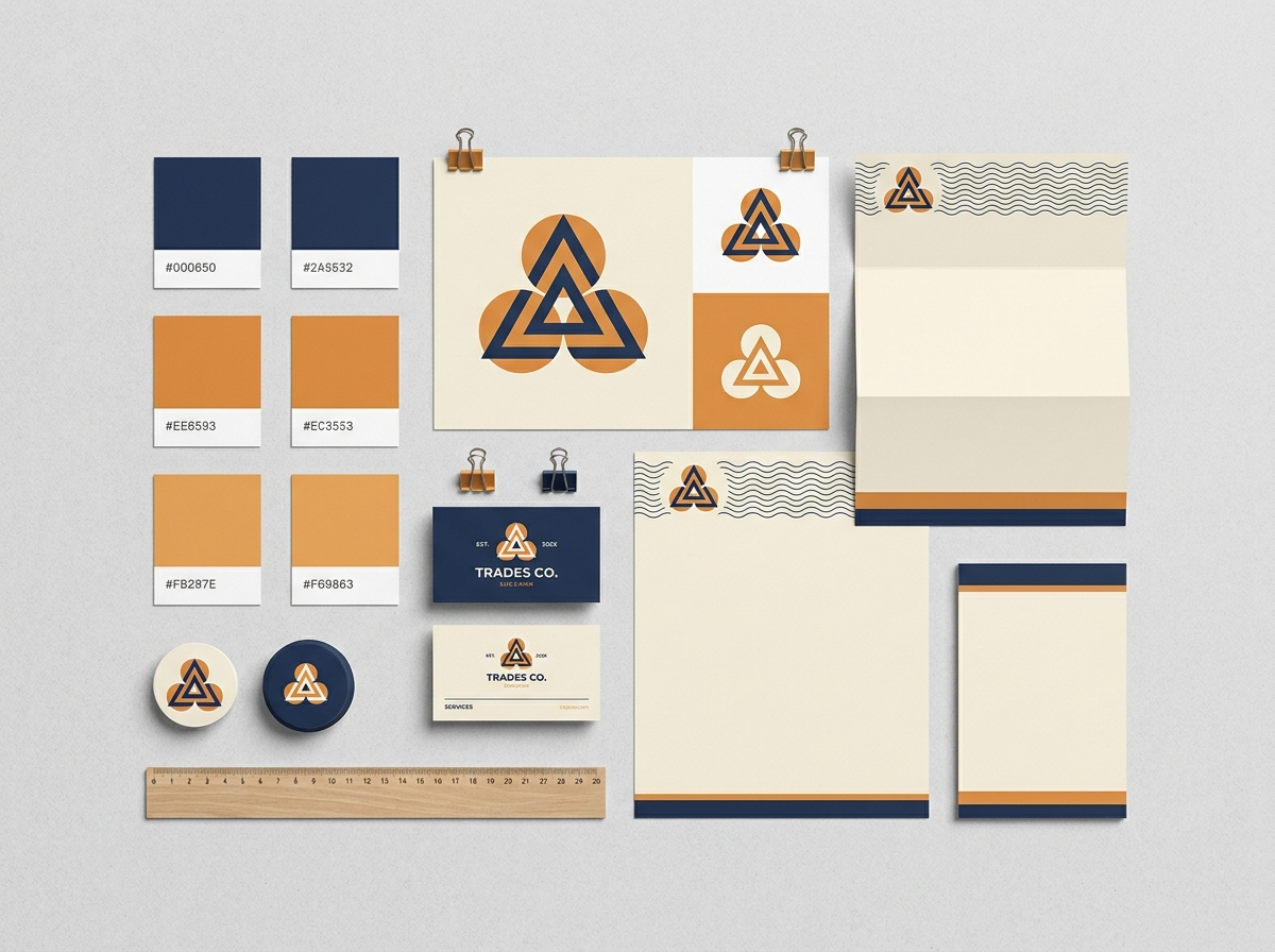Brand identity board for a local business