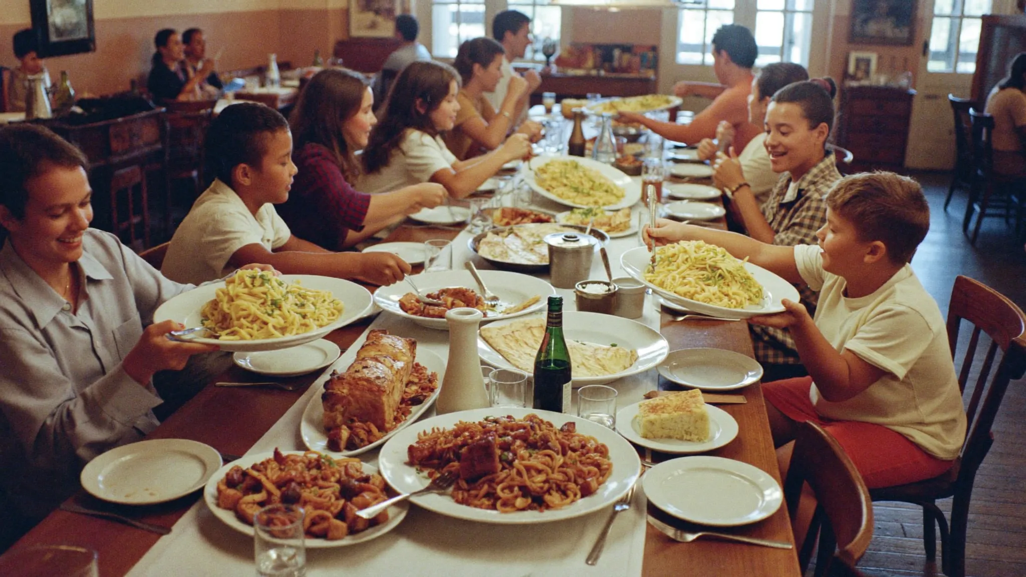 The Sunday family table being served