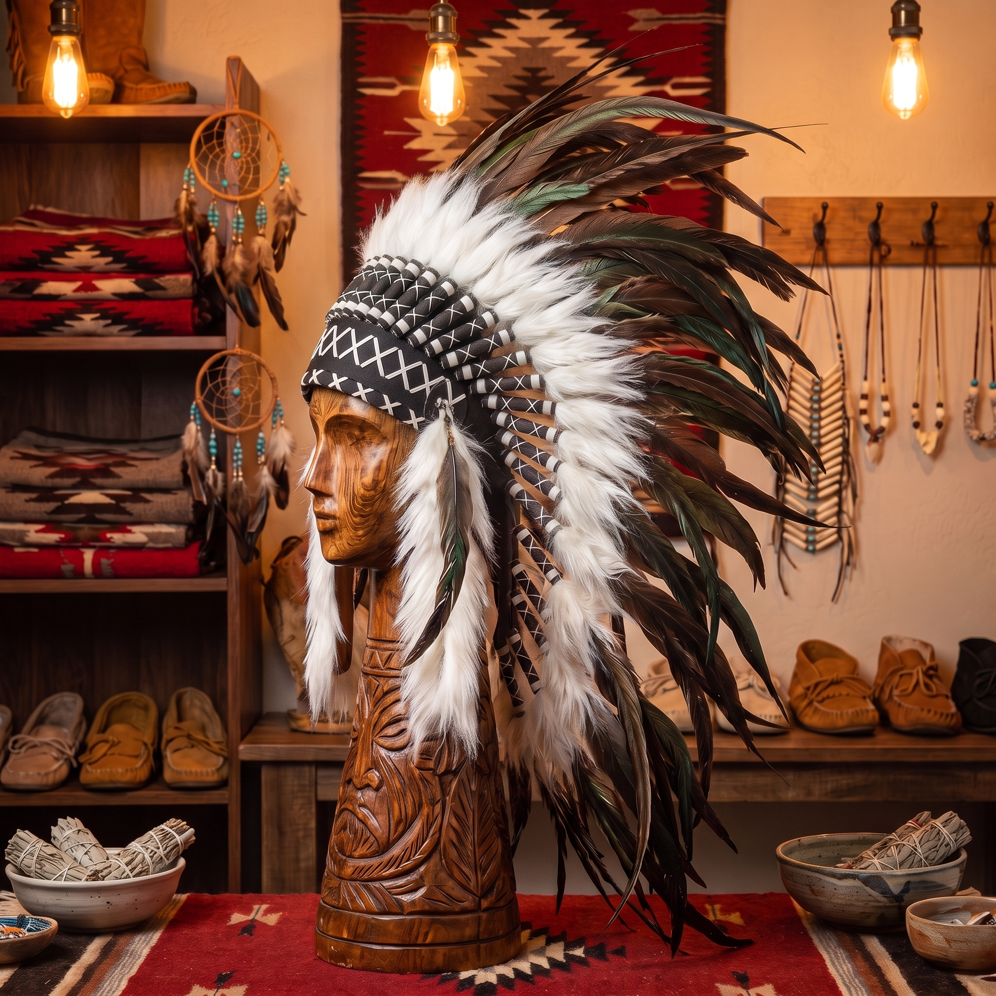 Black & White feather headdress
