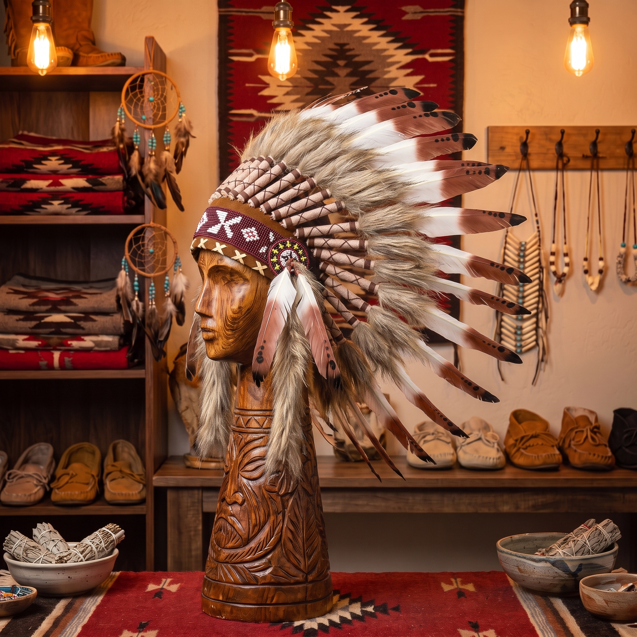 Natural Brown feather headdress