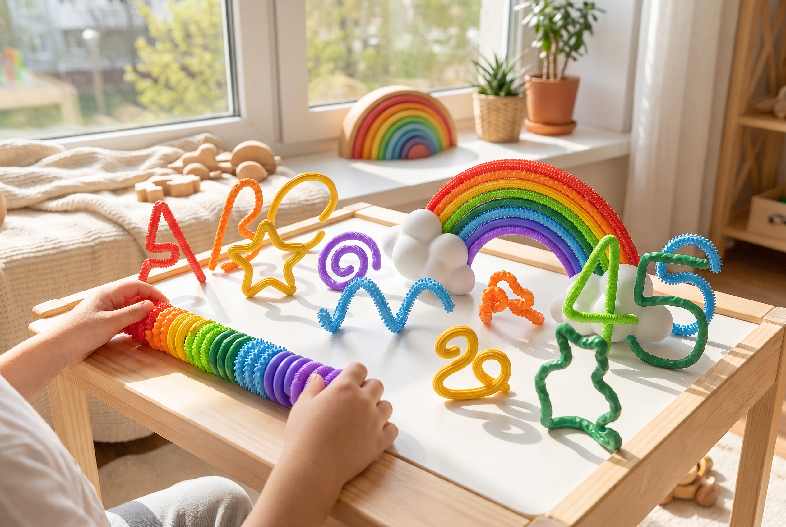Sensorische Fidget Sticks – Flexibel Siliconen Anti-stress Speelgoed voor Kinderen