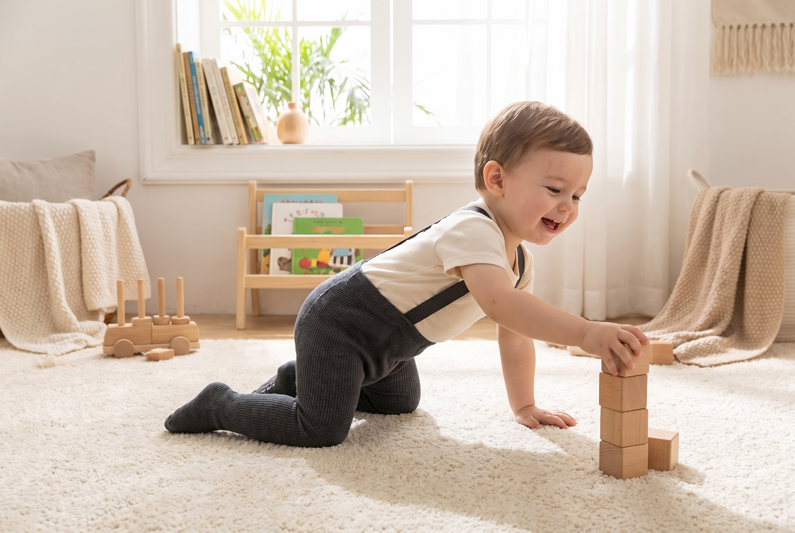 Kinderleggings mit Hosenträgern – Weiche Atmungsaktive Baumwolle Unisex