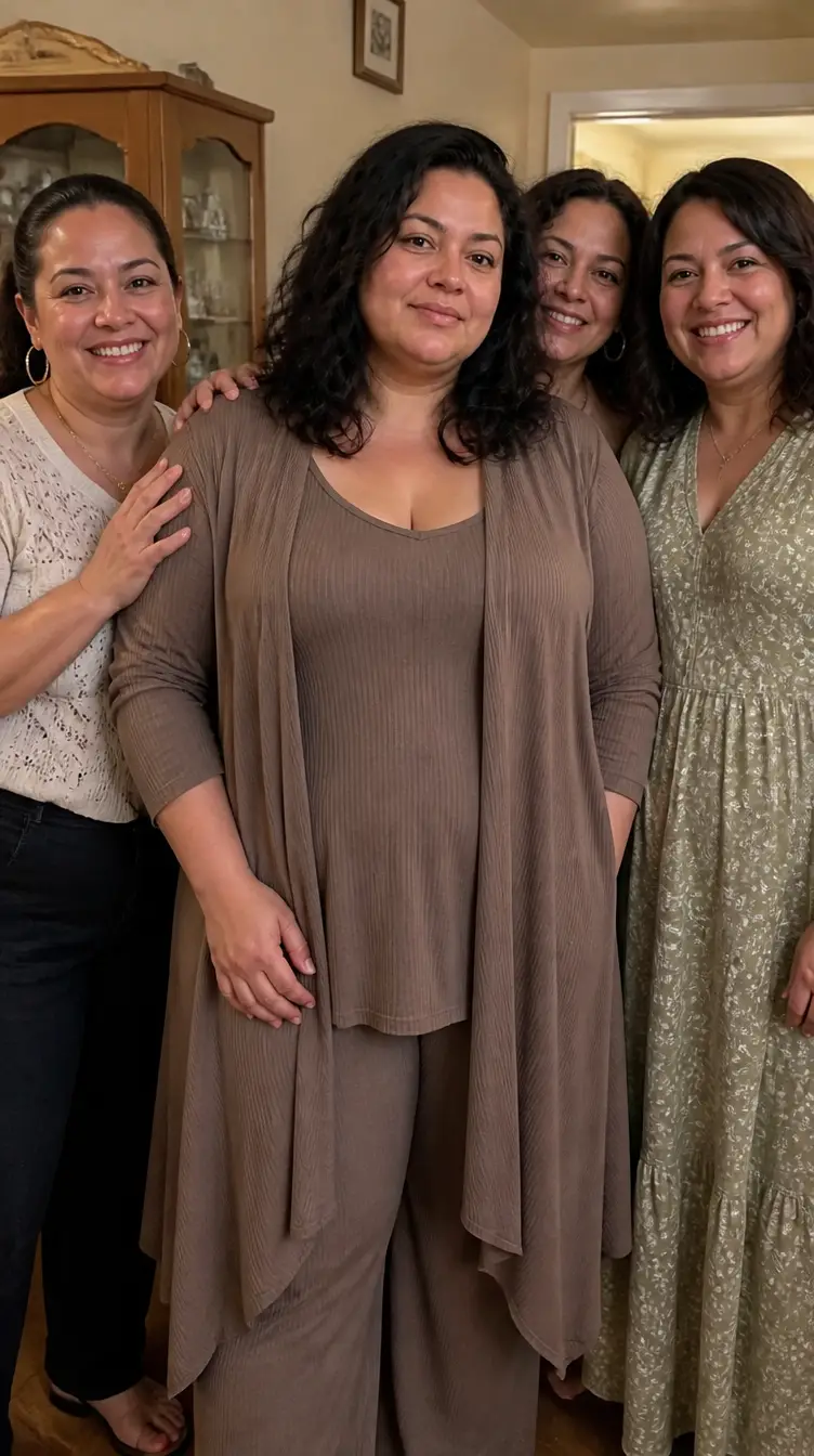 Sandra in group photo, no longer hiding