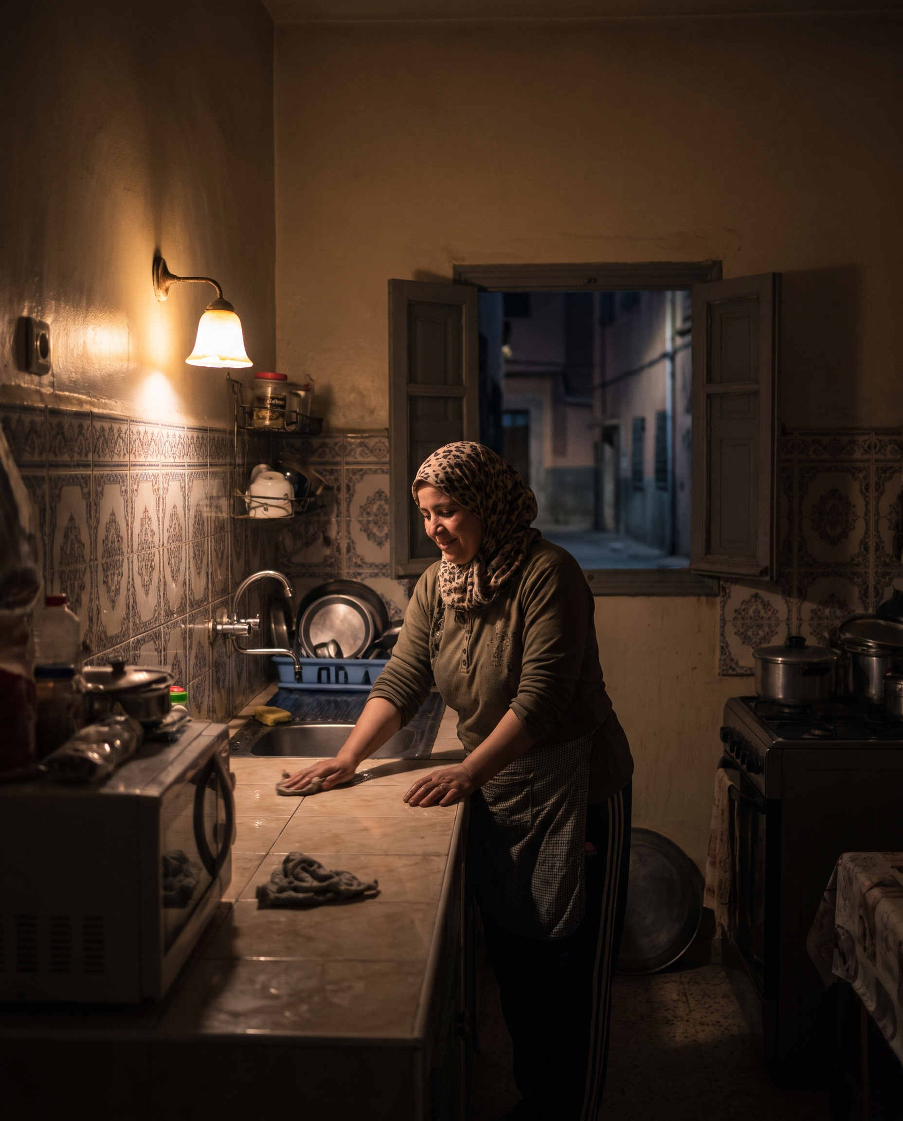 أم مغربية كتوجد آخر حاجة فالدار فالليل