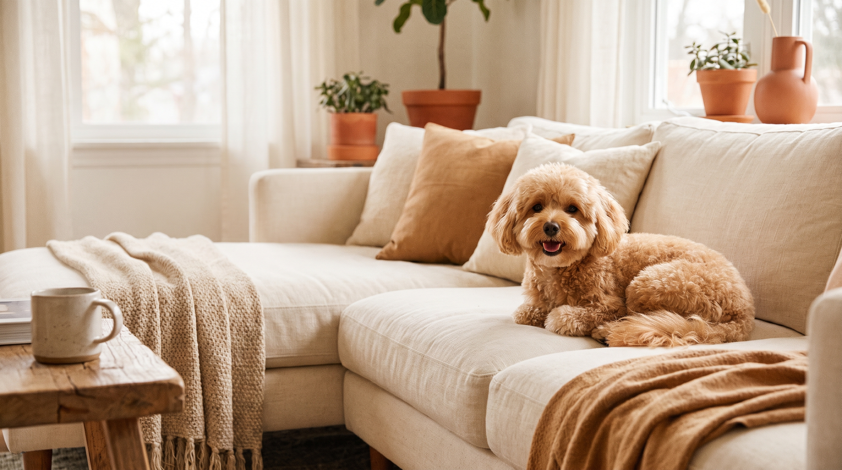 Un chien heureux à la maison