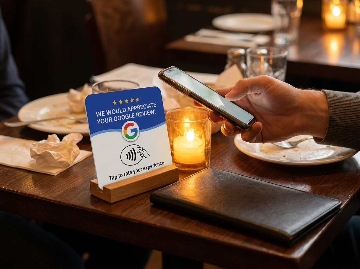 TapReview op een restauranttafel