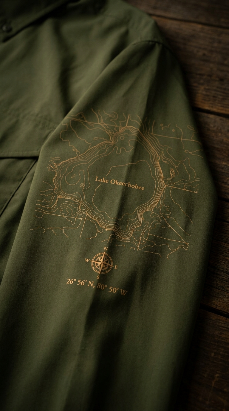 Lake Okeechobee topographic sleeve detail