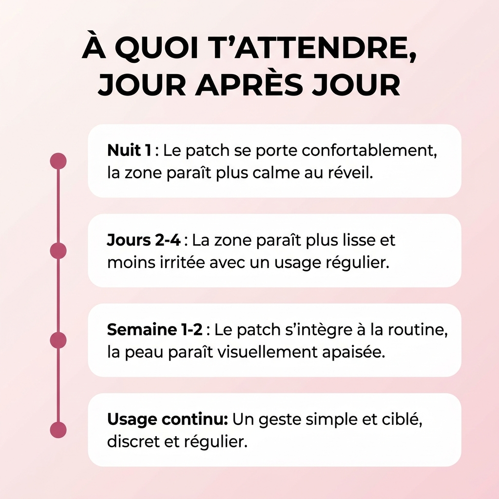 Calmeya timeline resultats jour apres jour