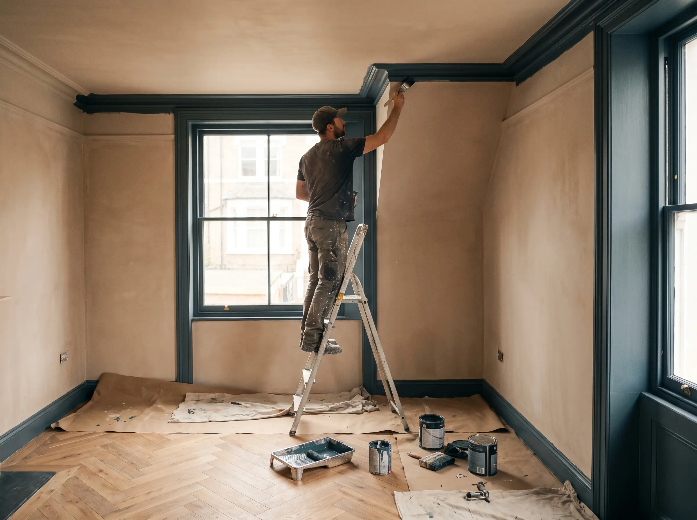 Decorator cutting in paint