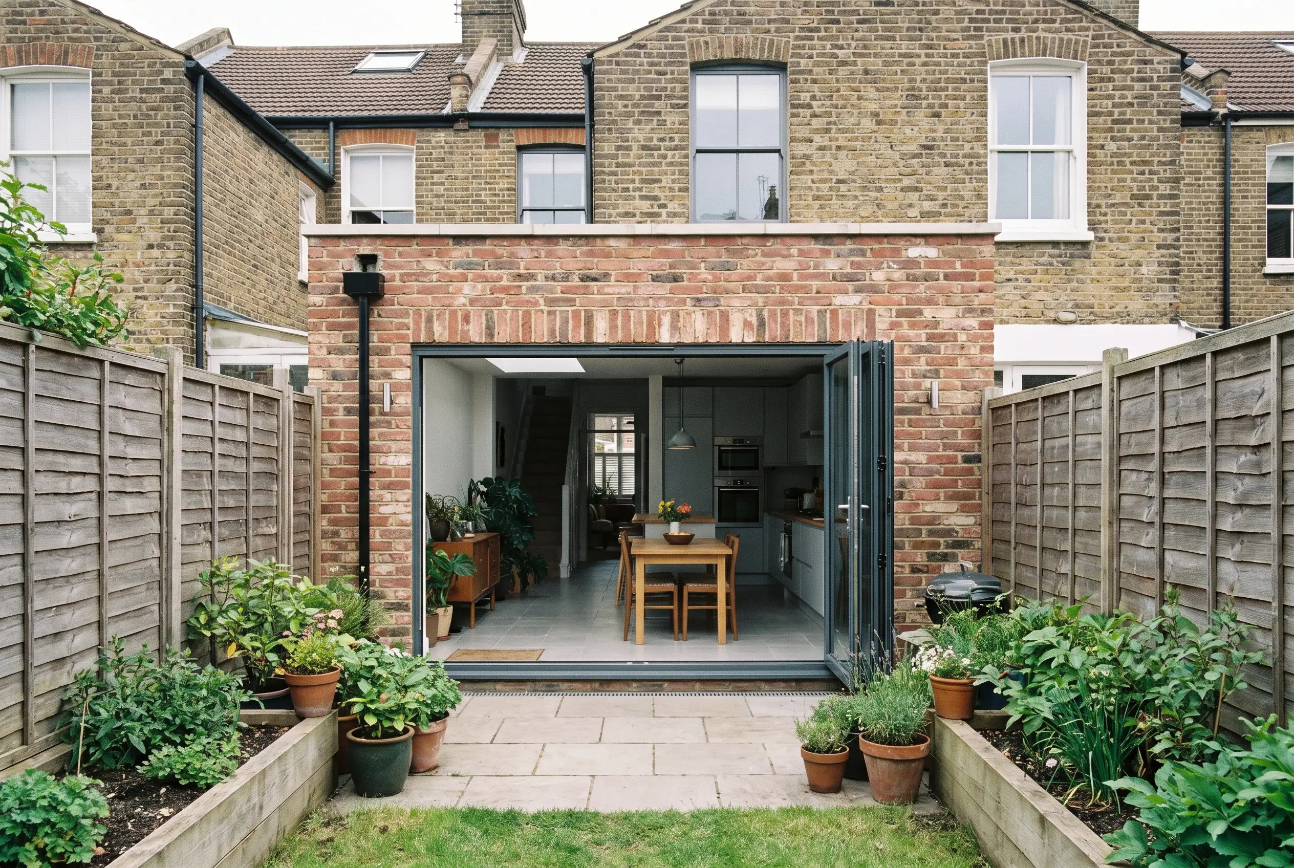 Single storey rear extension with bifold doors