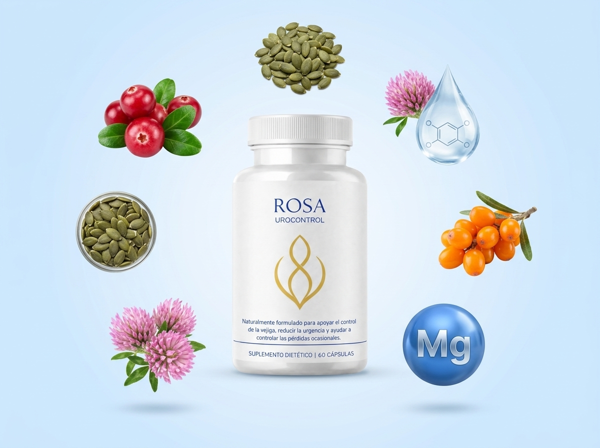UroControl rodeado de sus 6 activos naturales