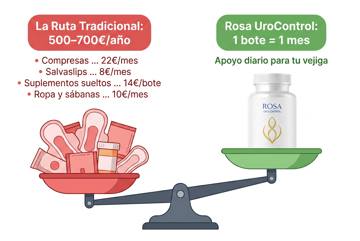 Balanza: la ruta tradicional 500-700 euros al ano frente a Rosa UroControl