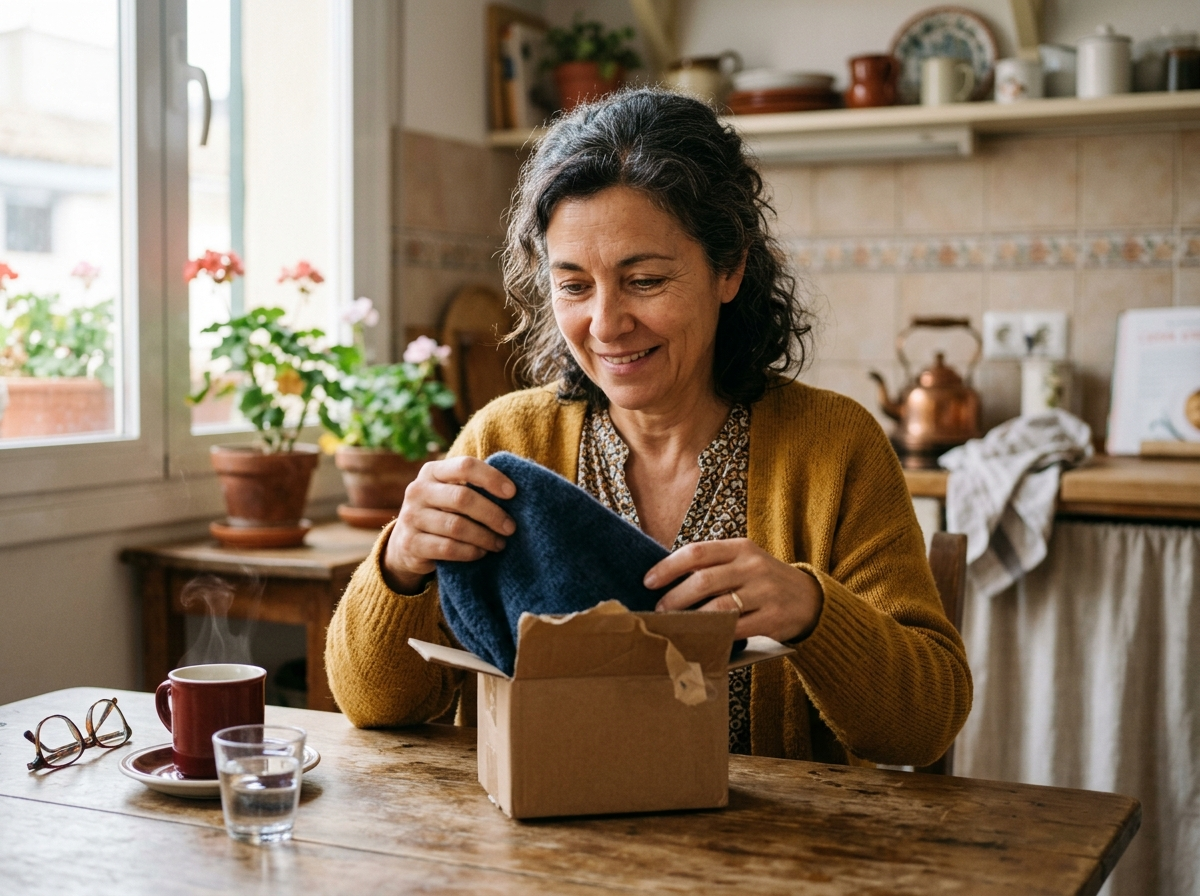 Mujer abre su pedido con esperanza