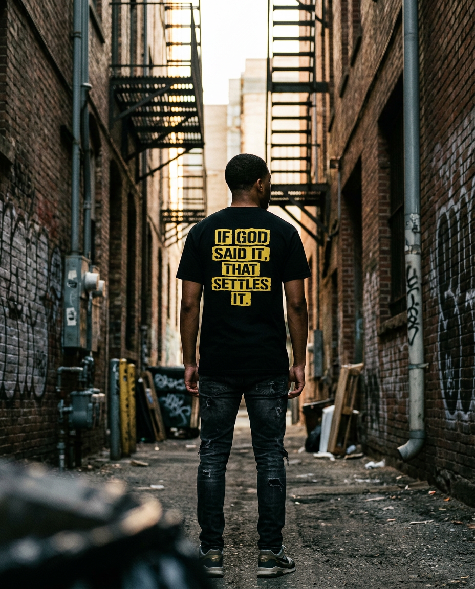 Urban alley streetwear shot