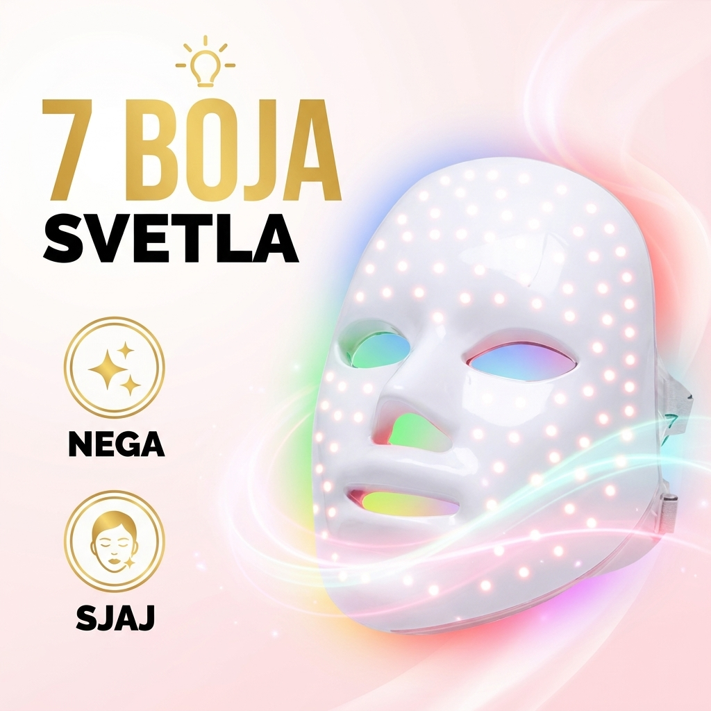 LED maska za lice sa 7 boja svetla za negu i sjaj