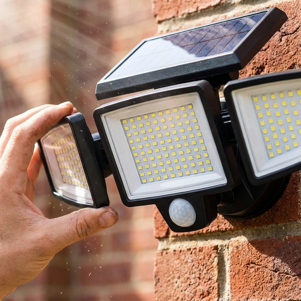 Podešavanje glave solarnog reflektora na zidu