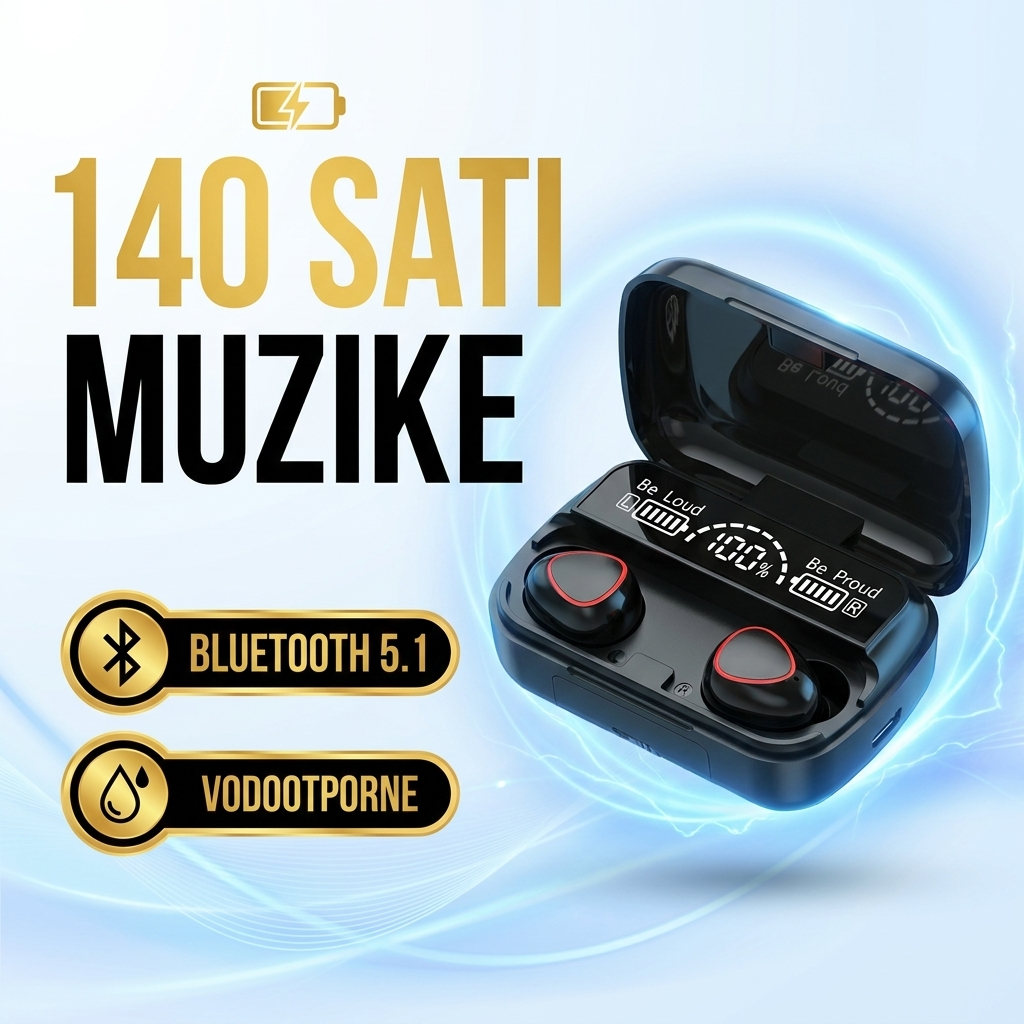 M10 slušalice sa kutijicom za punjenje - do 140 sati muzike