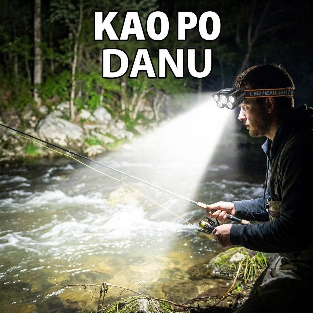Noćno pecanje sa punjivom čeonom LED lampom - vidi se kao po danu