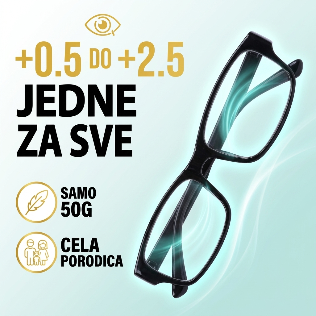 Auto-fokus naočare +0.5 do +2.5 - jedne za sve jačine