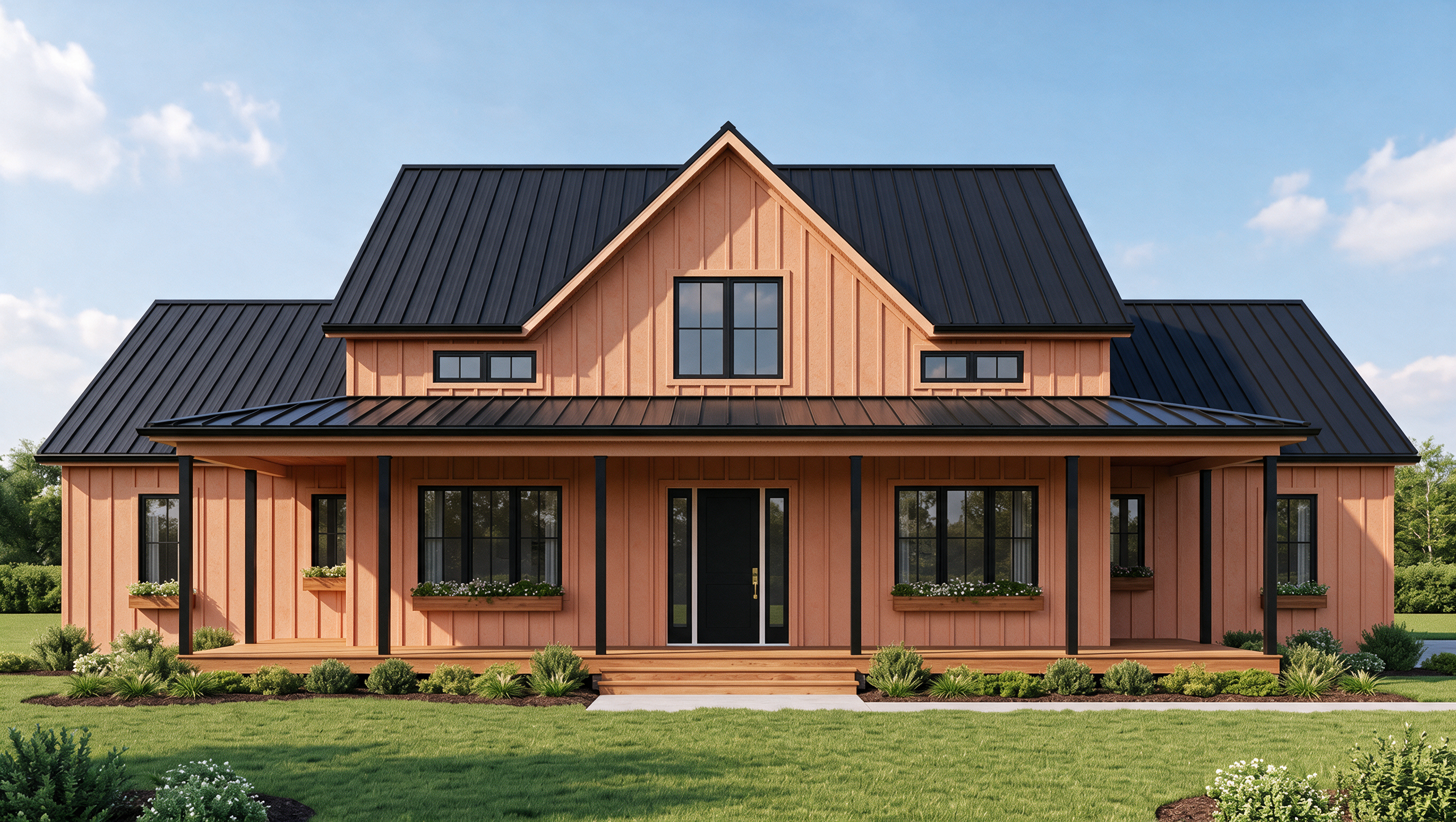 Modern farmhouse painted Desert Clay