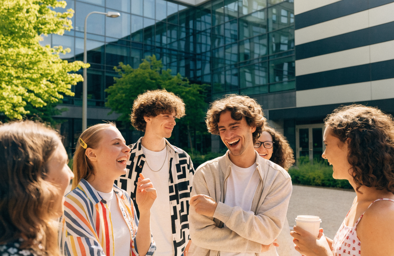 Studierende auf dem Campus