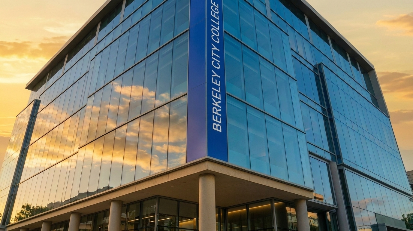 Berkeley City College West at 2118 Milvia Street at sunset