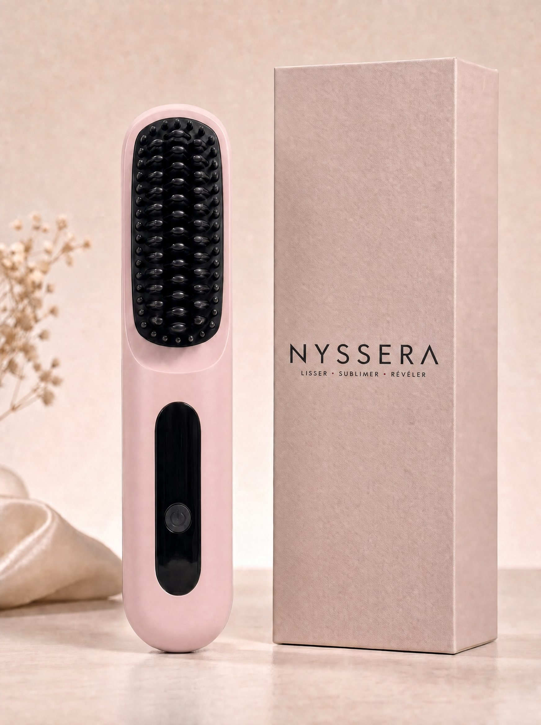 La Brosse Chauffante Nyssera - Rose Poudré