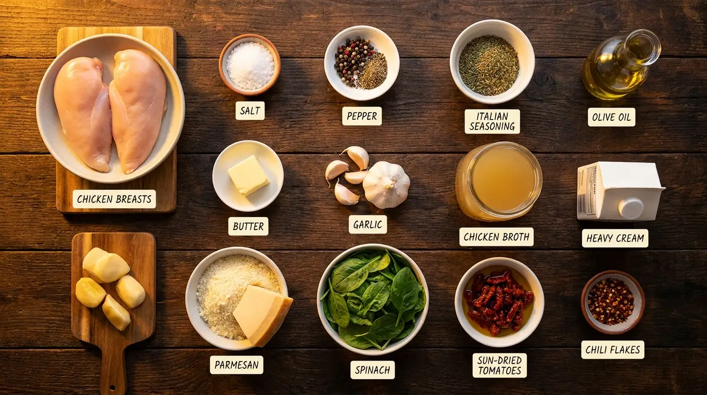 All ingredients for this recipe, labeled