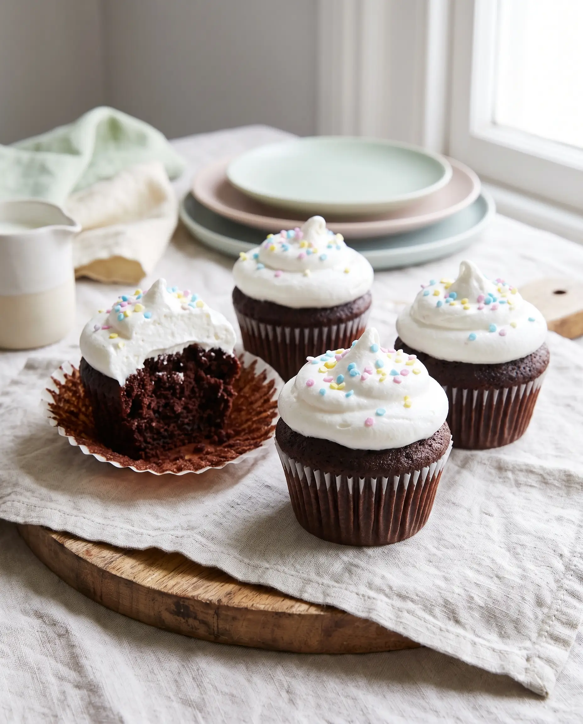 Chocolate Cupcakes with Cloud Frosting