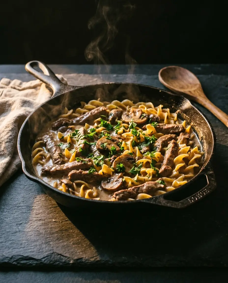 One-Pan Beef Stroganoff