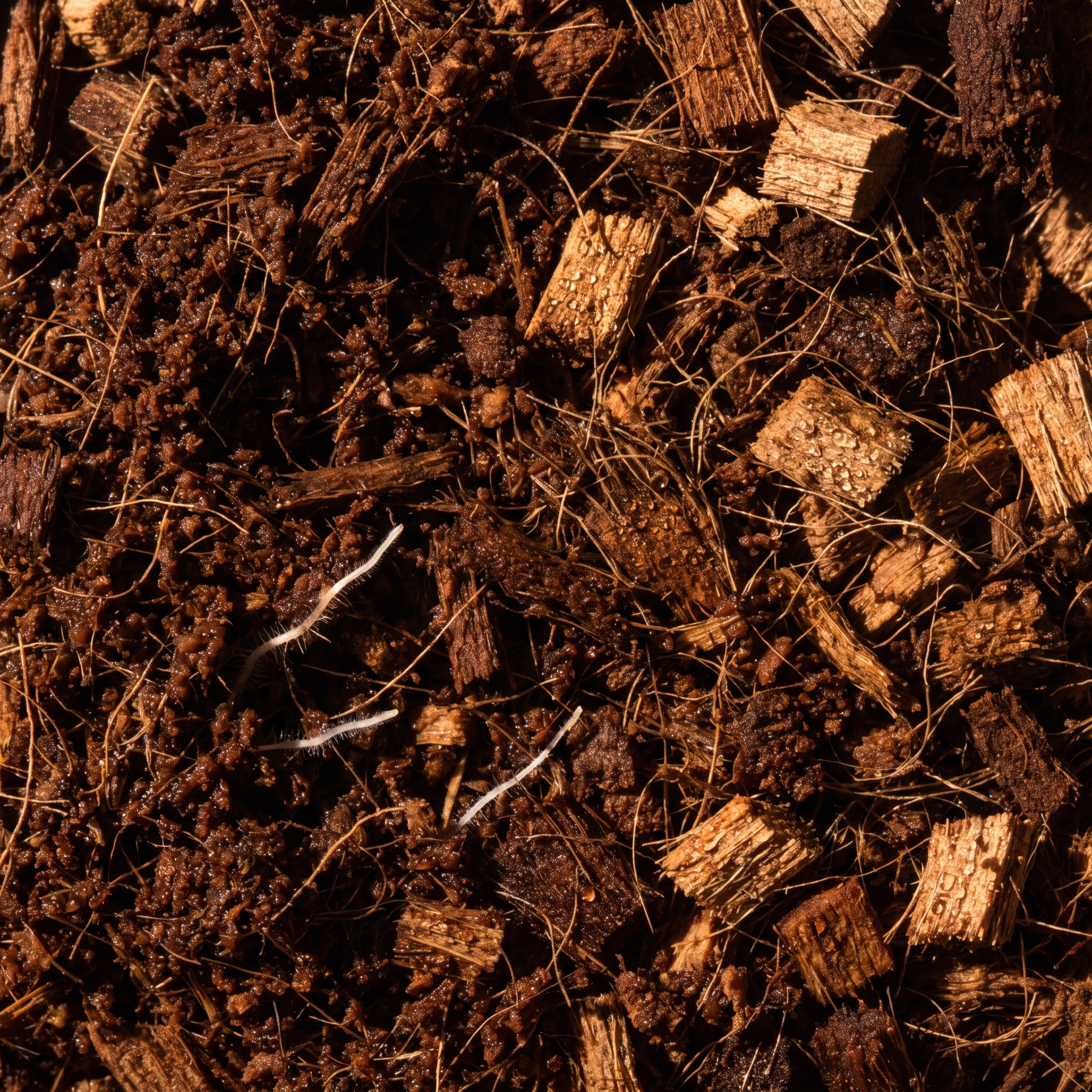 Extreme macro of expanded coconut coir substrate