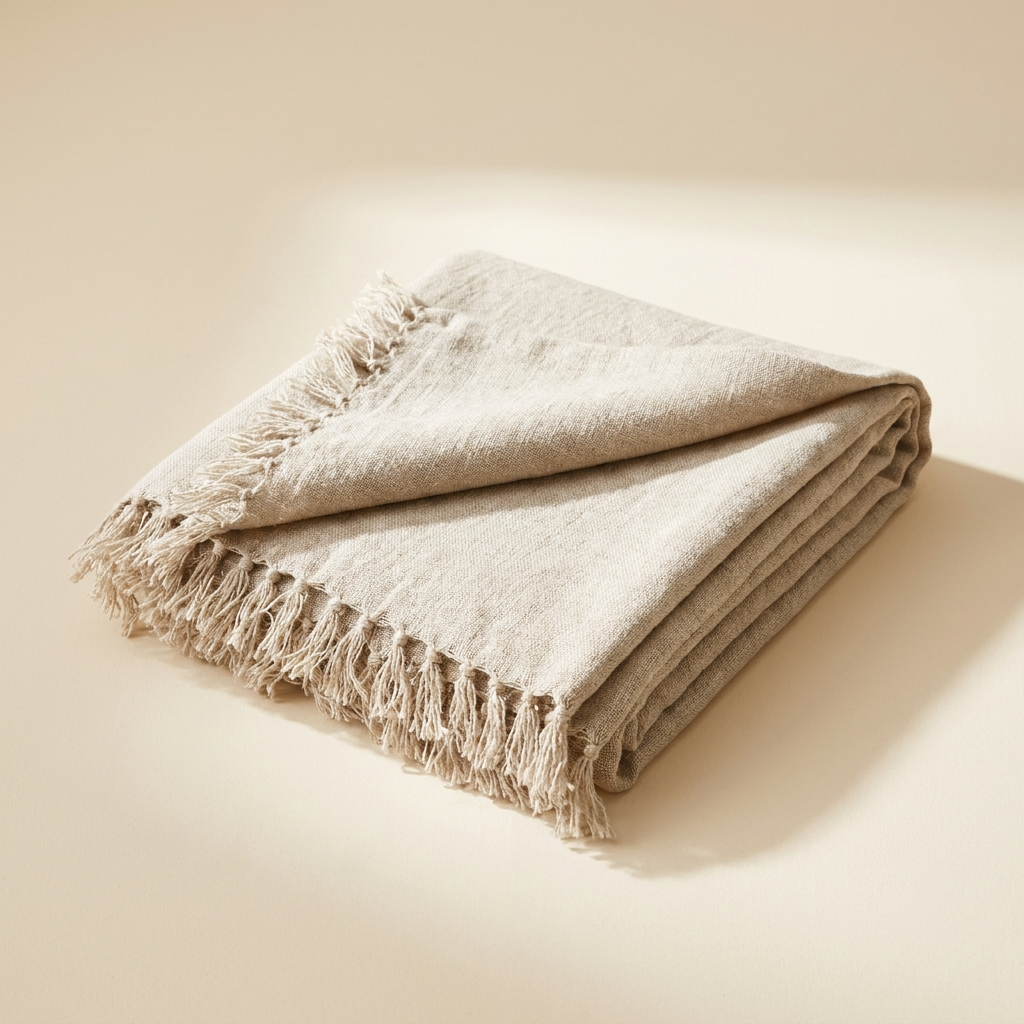 Linen throw, oat