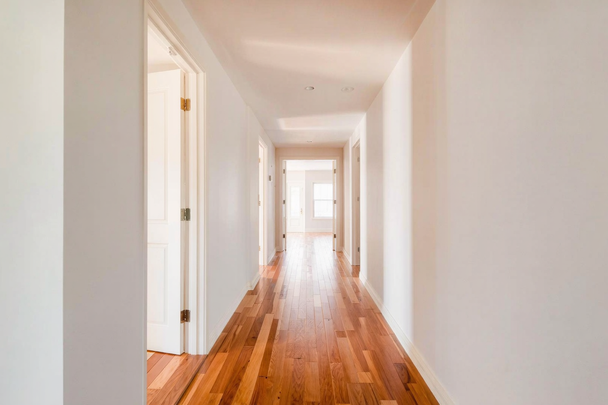 Clean, well-kept home interior hallway